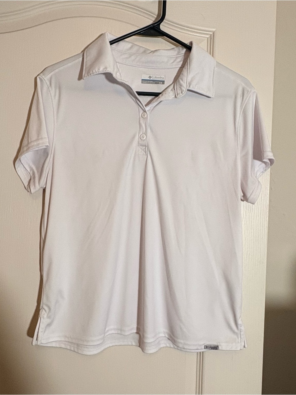 Columbia PFG Women’s White Performance Fishing Polo Shirt Size Large L